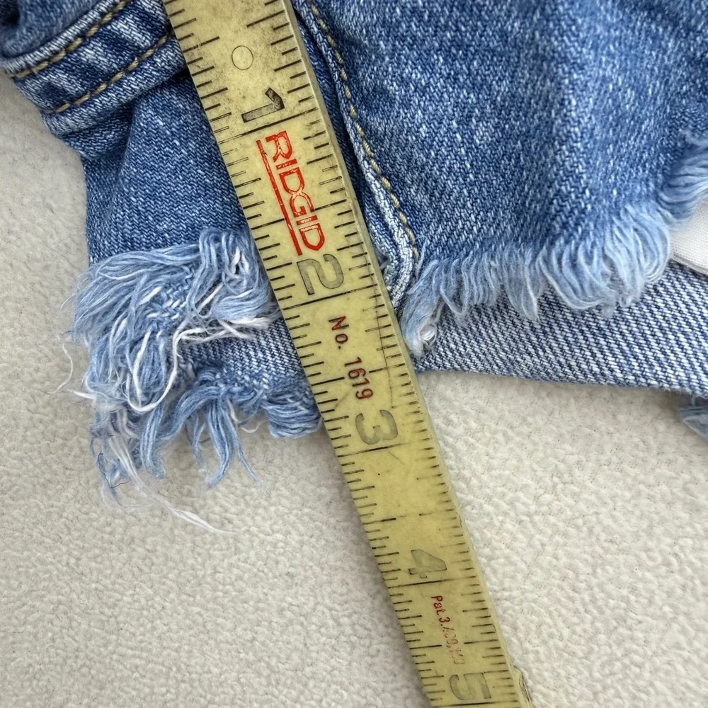 Kancan Denim Shorts Womens 5/26 Blue Distressed High Rise Raw Hem‎ Summer